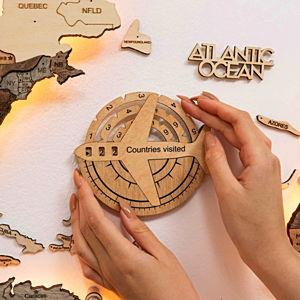 Travel Tracker 3D Wooden World Map – Gold