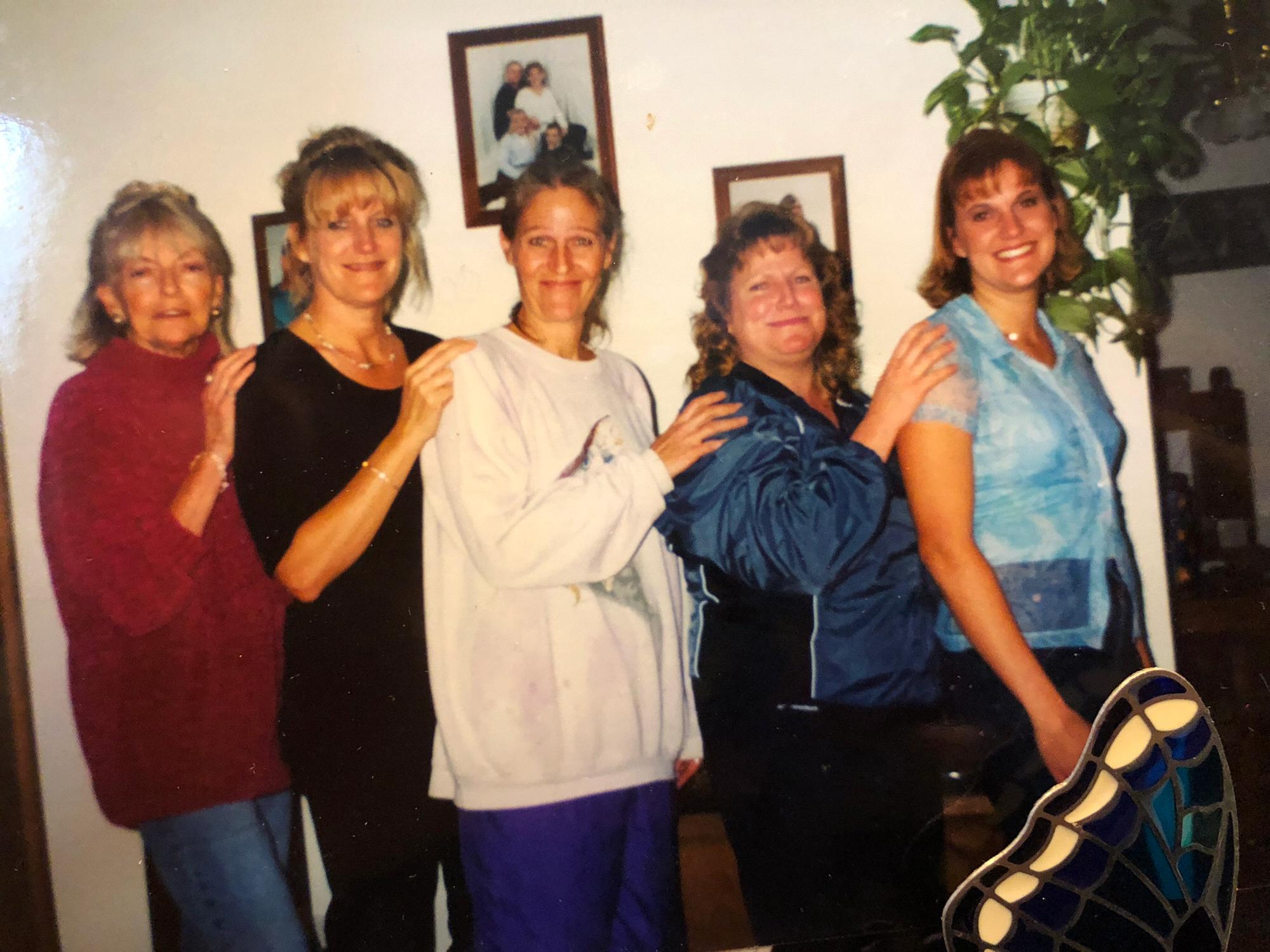 From left to right, this is Conner’s grandma, his mother, and his three aunts, Maria, Gina, and Sabrina.
