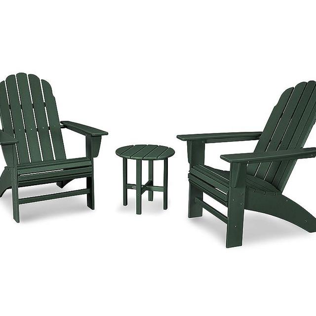 POLYWOOD Vineyard 3-Piece Curveback Adirondack Chair Set