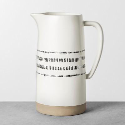 Water Pitcher Stoneware - Black / White - Hearth & Hand™ with Magnolia