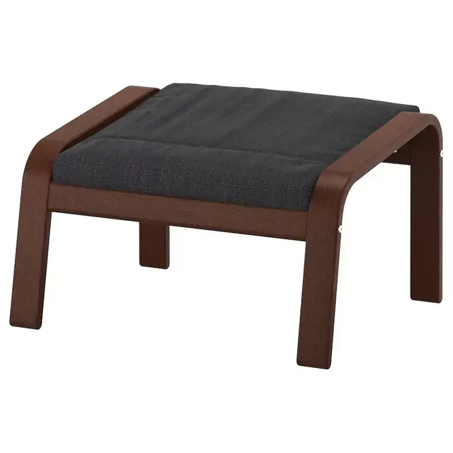 POÄNG Ottoman, brown/Hillared anthracite