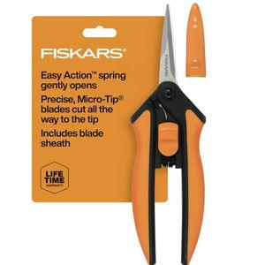 Fiskars 6" Pruning Scissors for Flower Stems, Herbs, Buds, and Small Plants, Garden Snips with Stainless Steel Blades, Gardening Trimmers with Comfortable Handle