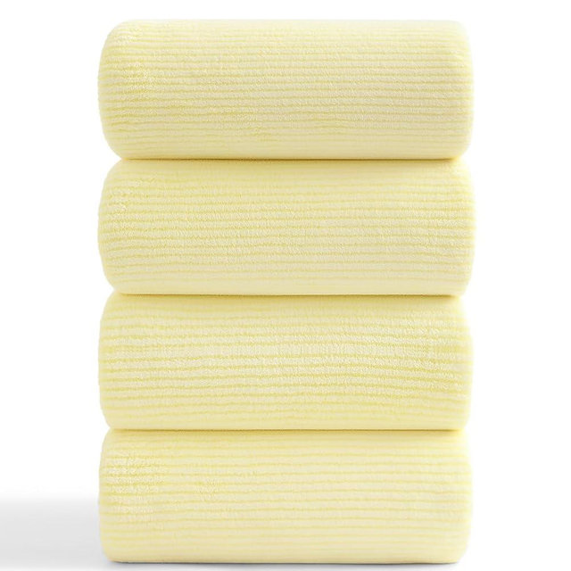 4 Piece Bath Towel Set 35"x70"Oversized Bath Towel for Bathroom Ultra Soft Fluffy Extra Large Bath Sheet Luxury Premium Bathroom Towel Highly Absorbent Quick Dry Shower Towel for Hotel Spa,Yellow