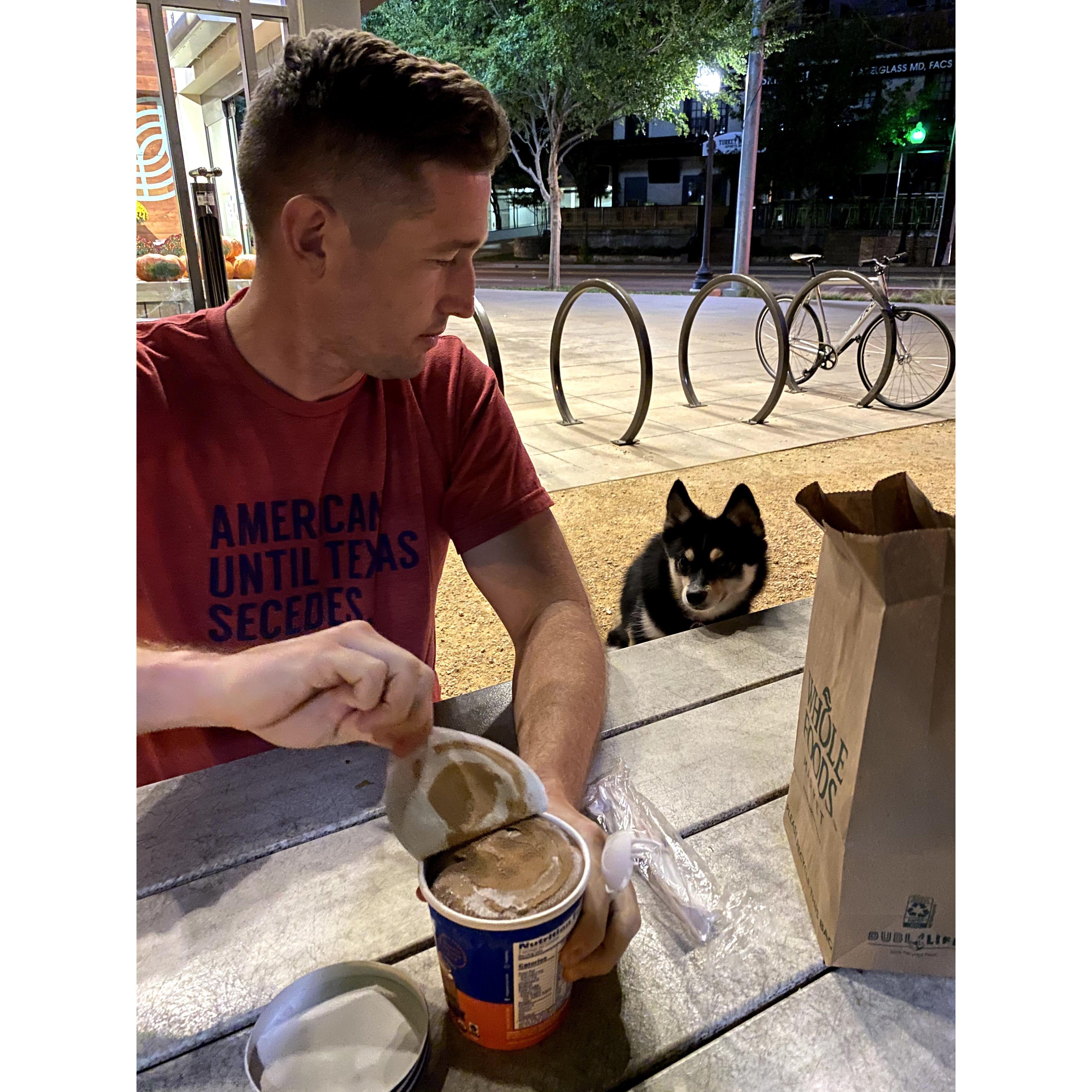 Ice cream hang out the night before Trav moved to Kearney (September 2020)