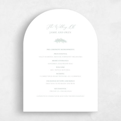 Green Arch Wedding Program - Mathias
