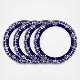 Empire Pearl Indigo Tidbit Plate, Set of 4