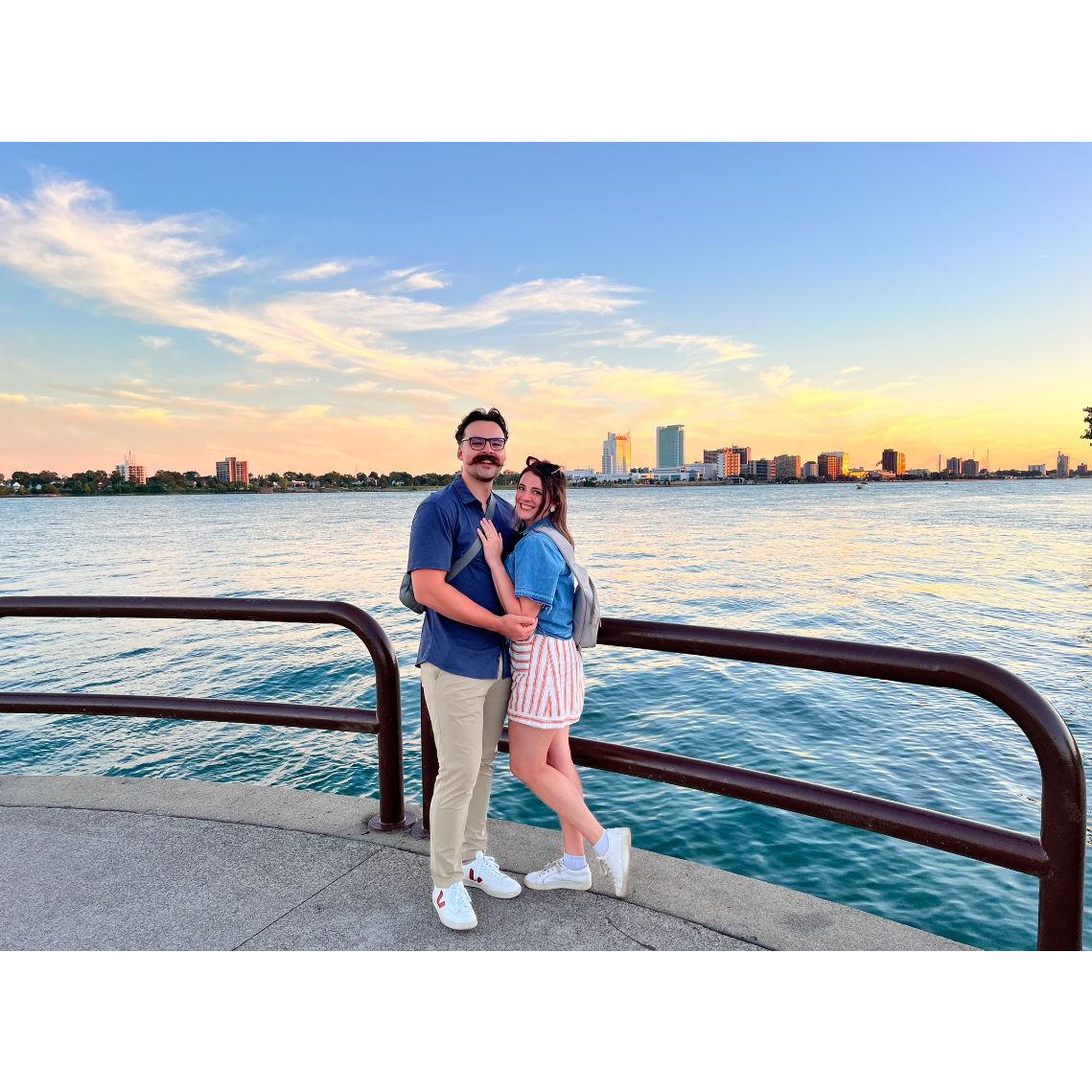Moments after we got engaged! Detroit River 2024