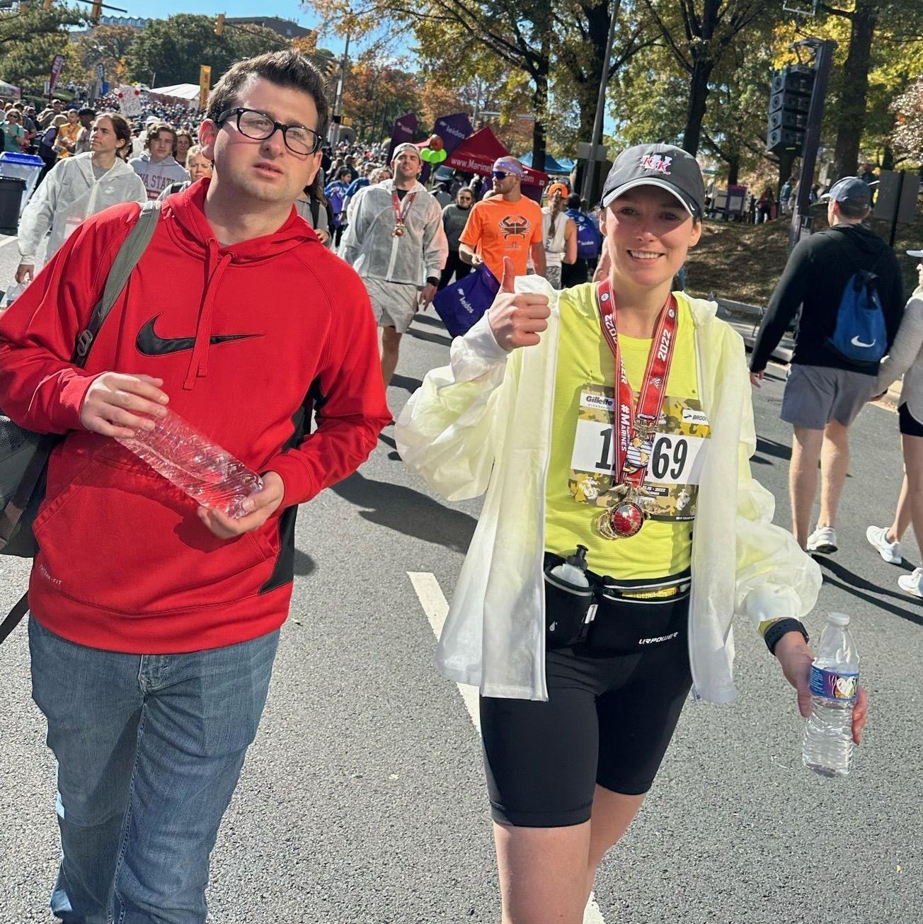 October 2022 after Meghan ran the Marine Corps Marathon in Washington, DC