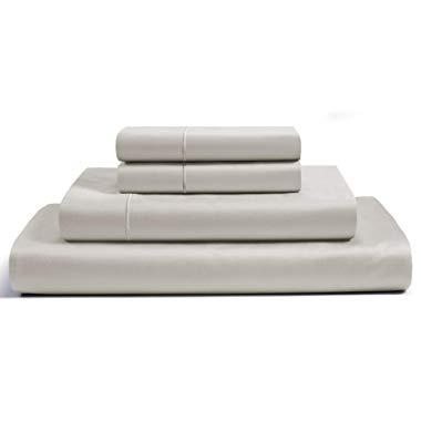 Chateau Home 100% Egyptian Cotton Sheets & Pillowcases Set Linen Queen Sheets Set Premium 800 Thread Count - Long Staple Combed Cotton, Sateen Weave for Soft and Silky Feel, Extra Deep Pockets
