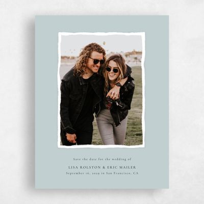 Soft Teal, Blue Wedding Save the Date - Jayden Photo