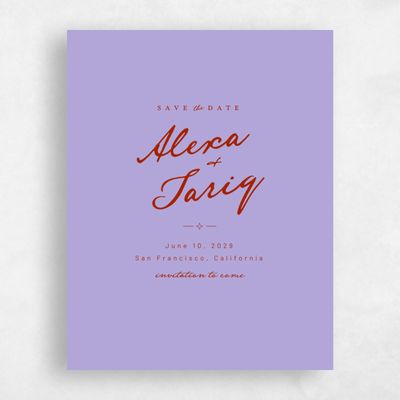 Purple Wedding Save the Date - Finnian Portrait