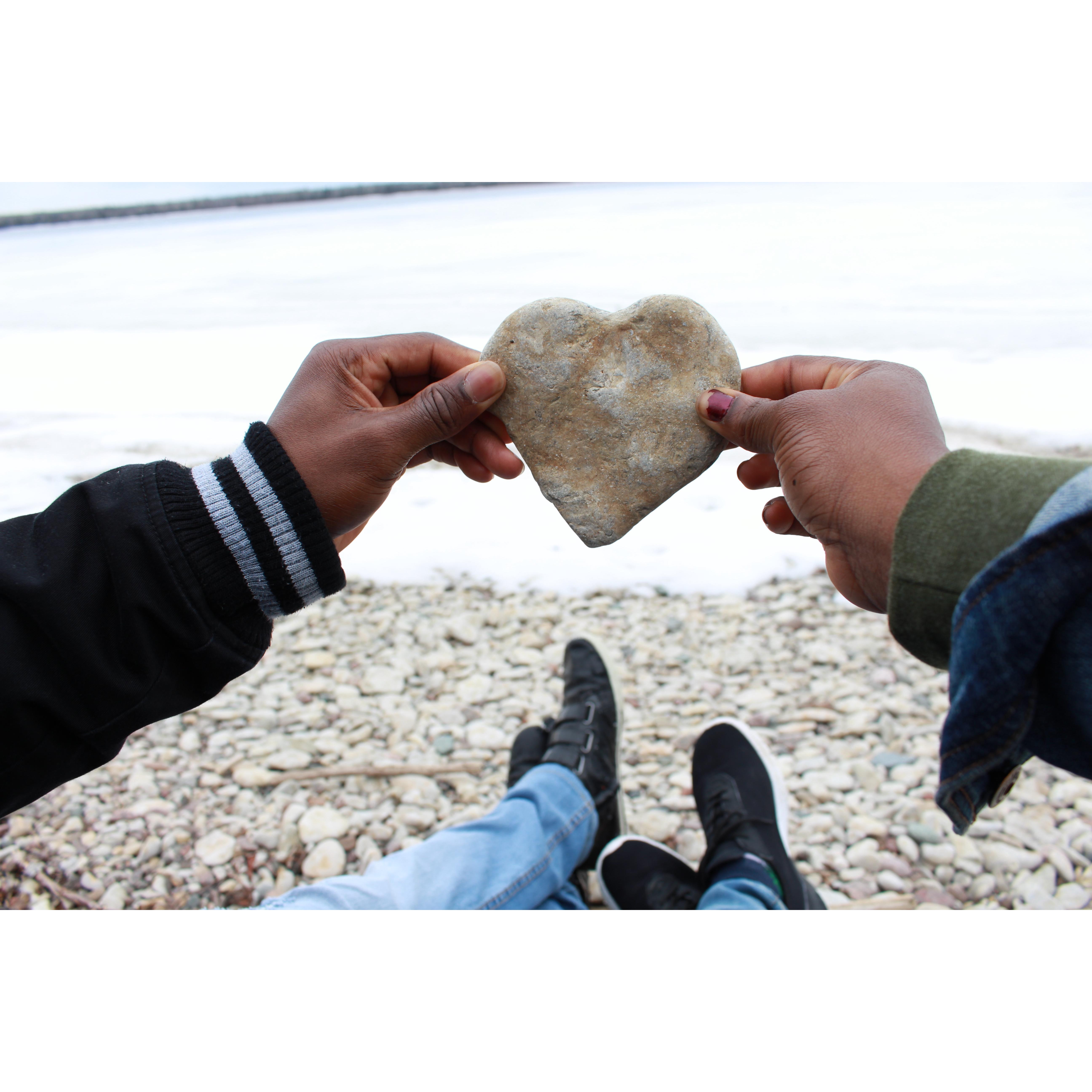 Heart Rock we picked up in Hecla to celebrate our 1 year together !