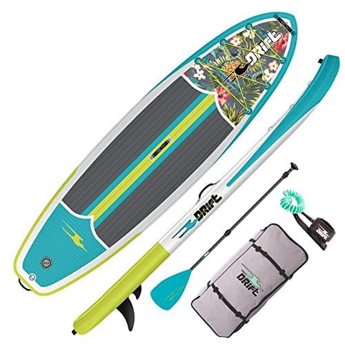DRIFT 10'8" Inflatable Stand Up Paddle Board, SUP with Accessories | Pump, Lightweight Paddle, Fin & Backpack Travel Bag, Native