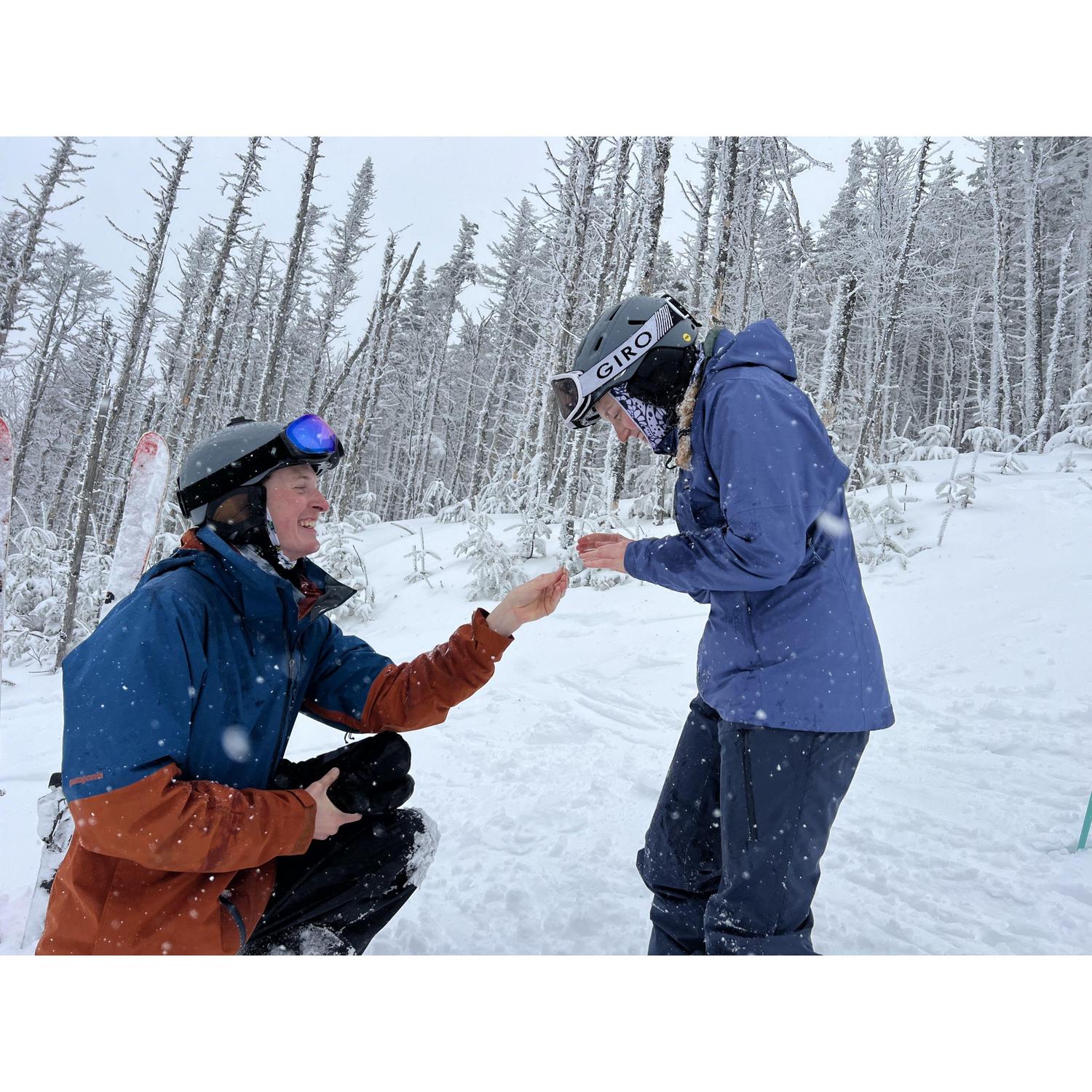 A reenactment of Jack's proposal to Allison at Saddleback