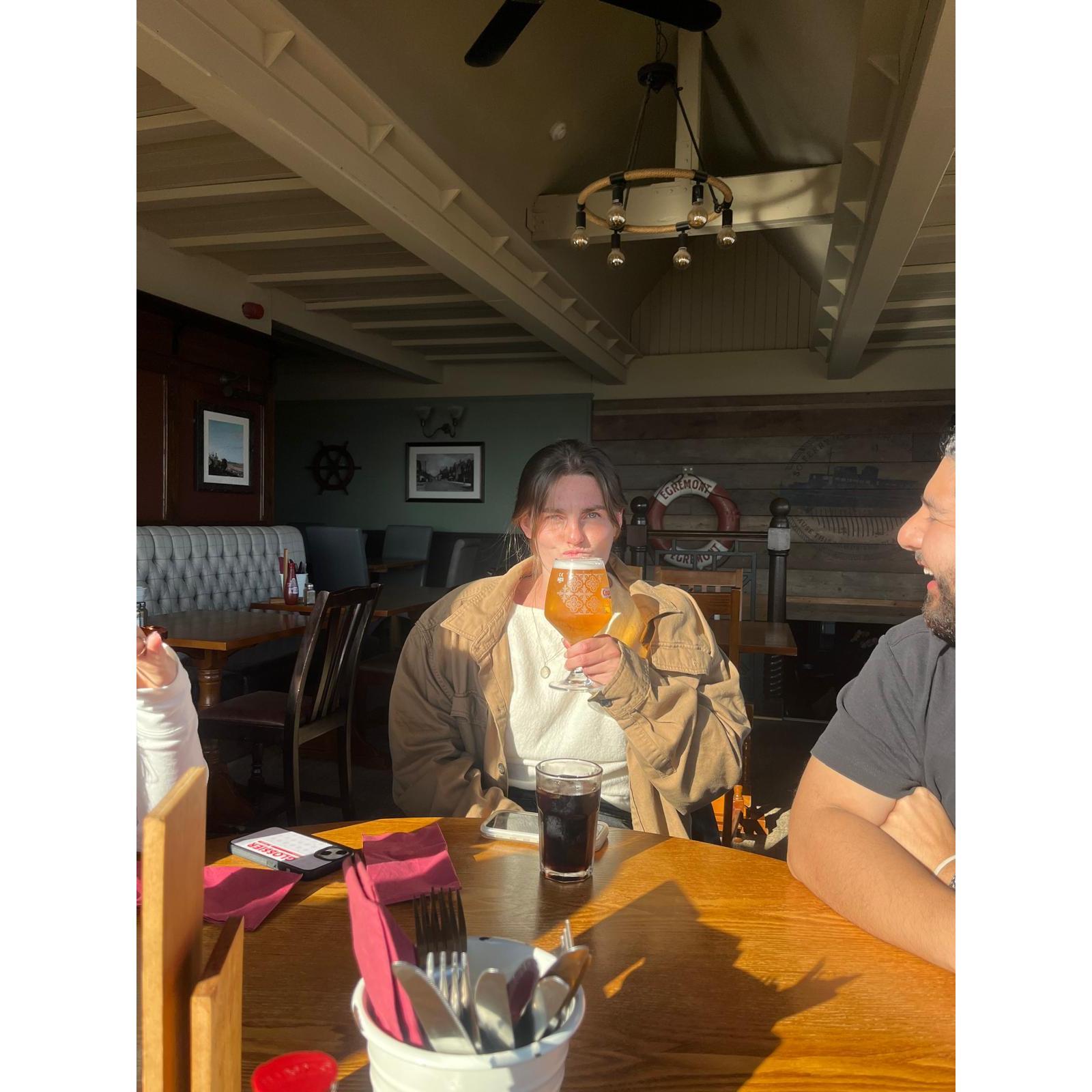 Always stealing his pint