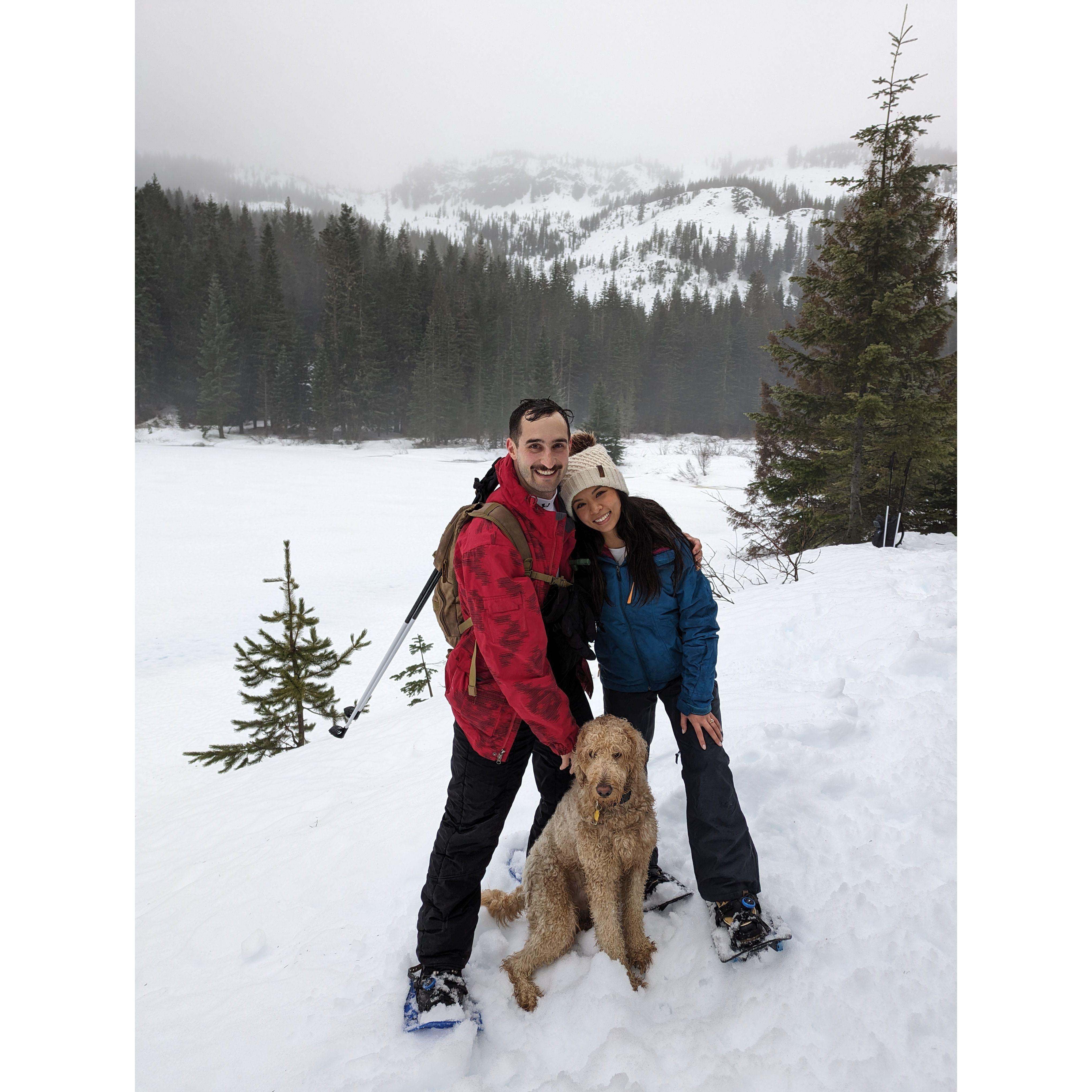 Family winter hike near Mt. Hood, January 2024