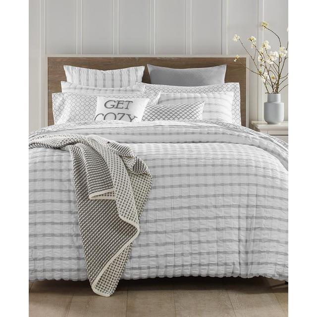 Charter Club Damask Designs Seersucker 150-Thread Count 3-Pc. Full/Queen Comforter Set, Created for Macy's