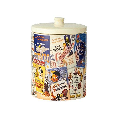 Enesco 6001023 Ceramics Classic Disney Film Posters Cookie Jar Canister, 9.25 Inch, Multicolor