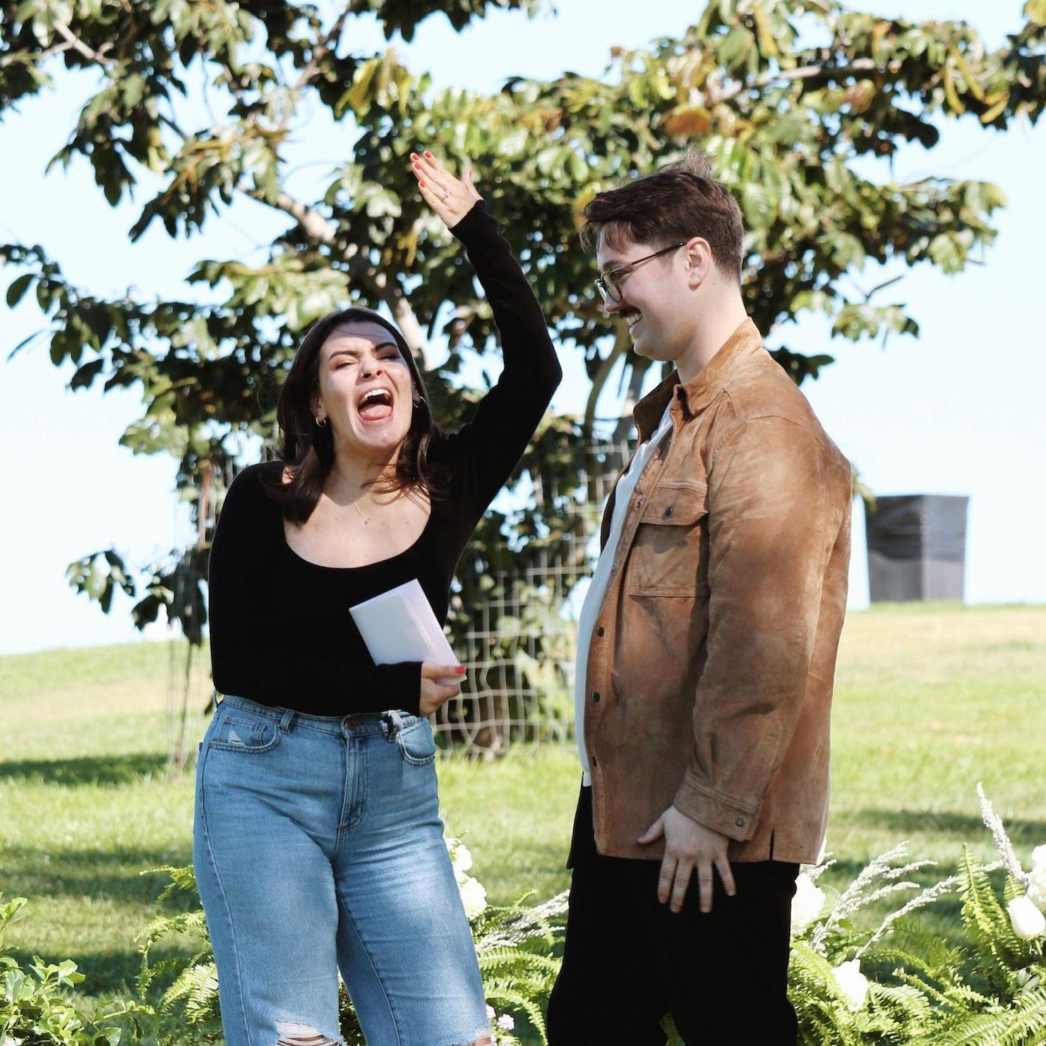Carter proposed at the Long Beach lighthouse on October 21st, 2023.