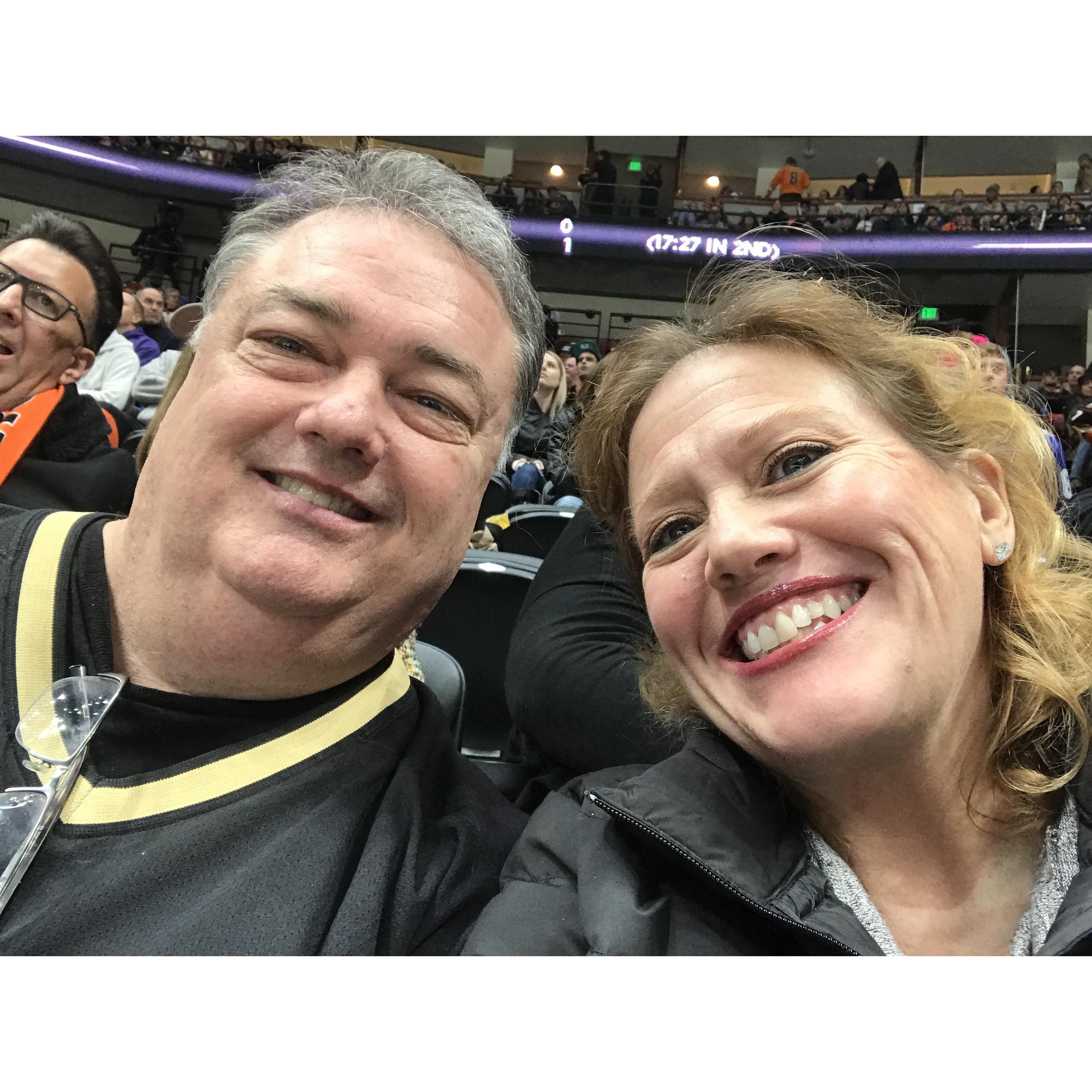 New Year's Eve Duck's hockey game.