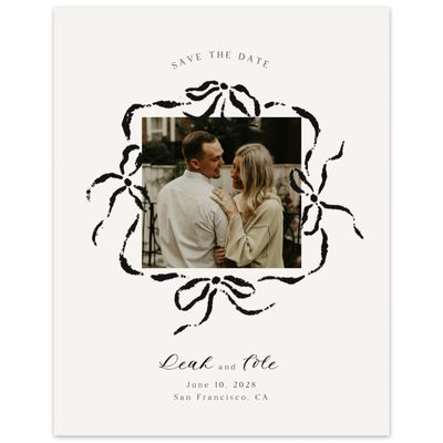 Light Oatmeal, Beige Wedding Digital Save the Date - Quinn Photo