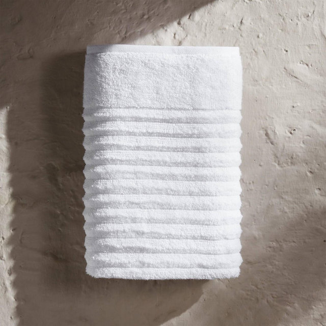 6pc Cotton Ribbed Assorted Bath Towel Set White - Isla Jade
