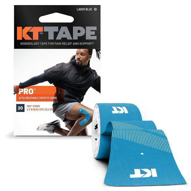 KT Tape, Pro Synthetic Kinesiology Athletic Tape, 20 Count, 10” Precut Strip