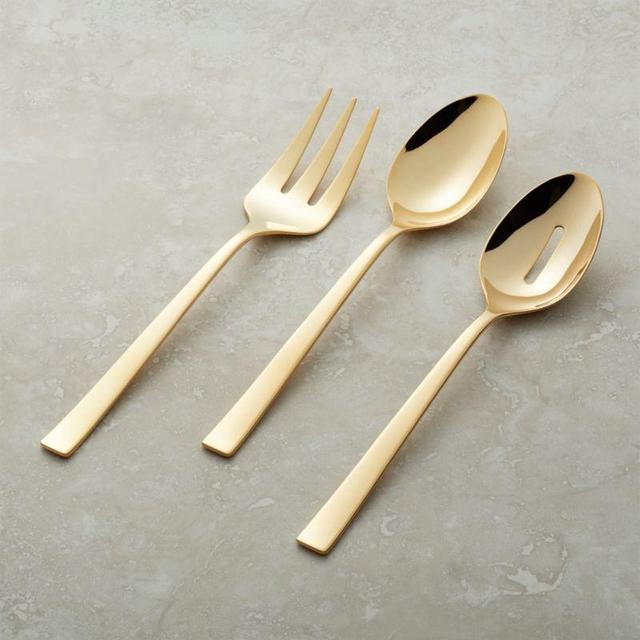 Ellenore Gold 3-Piece Serving Set