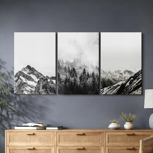 Wall Art 3 Pieces Print - Wrapped Canvas, 36" H x 72" W