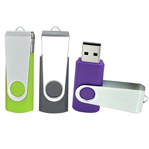 3 Pack Thumb Drive 16GB USB 2.0 Flash Drive with Lanyards
