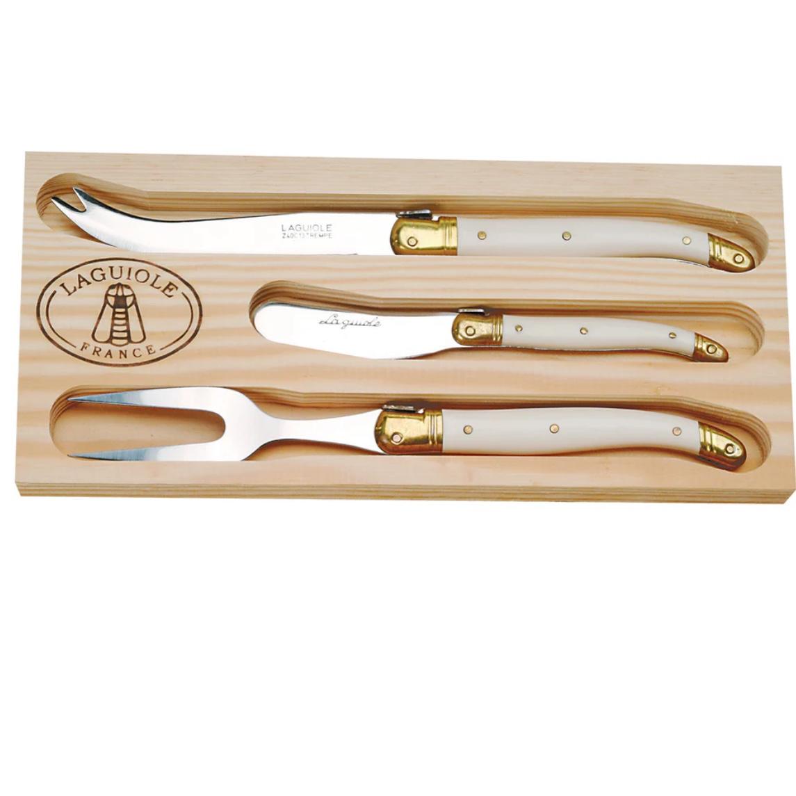 JEAN DUBOST LAGUIOLE 3-Piece Cheese Set Ivory