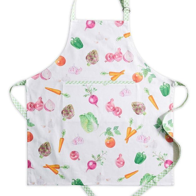 Maison d' Hermine Apron 100% Cotton 1 Piece Adjustable Neck Strap Apron with Center Pocket for Home, Kitchen