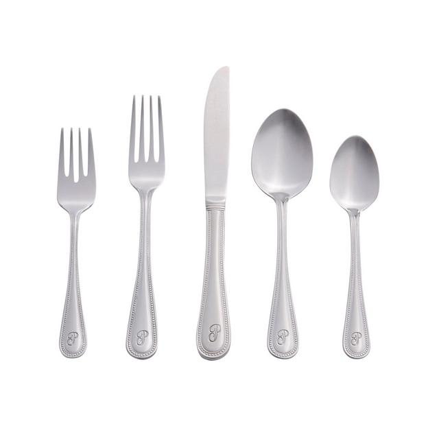 RiverRidge 46 Piece Personalized Beaded Silverware Set -P