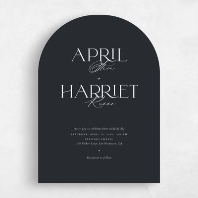Black Arch Wedding Invitation - Grayson Classic