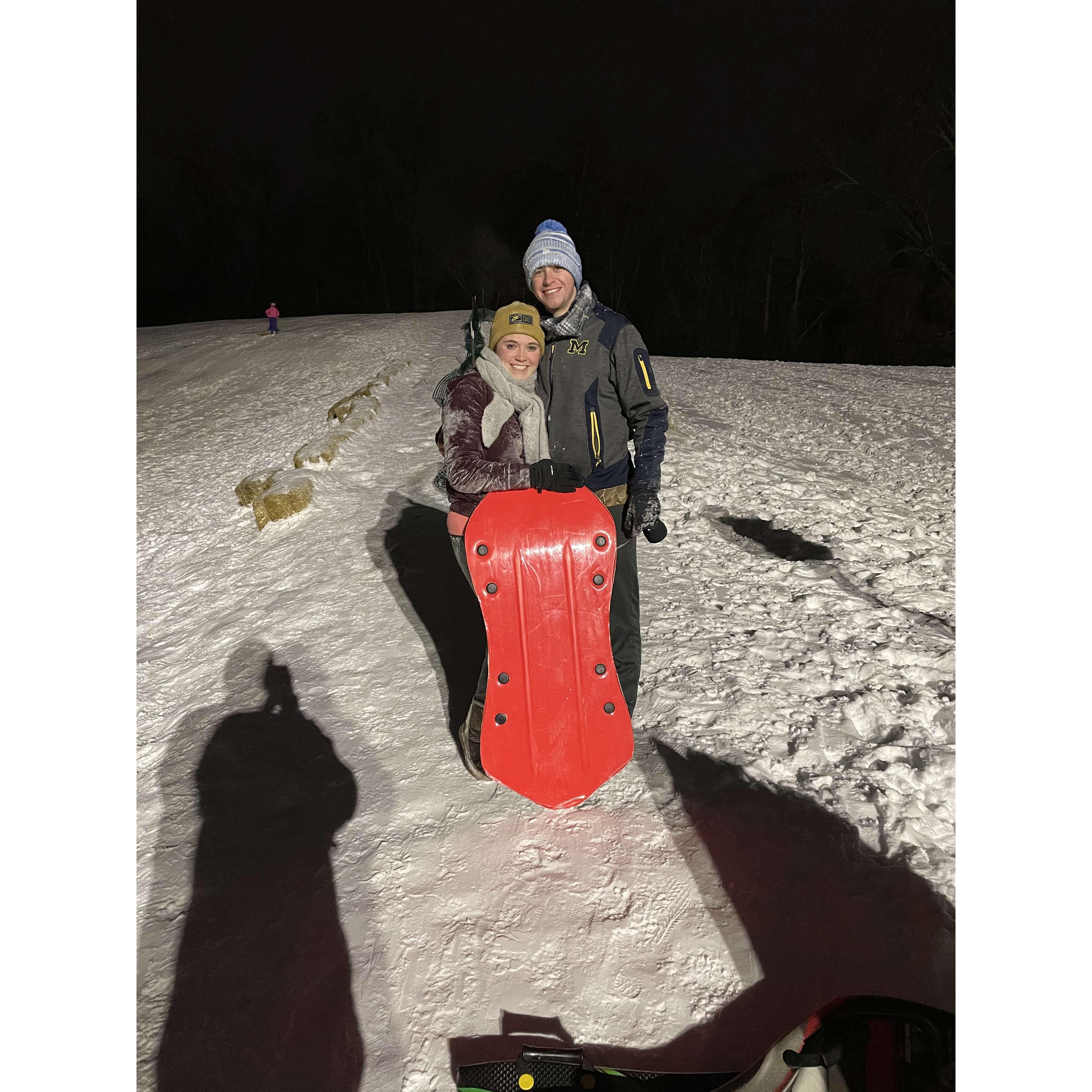 Our first time sledding together!