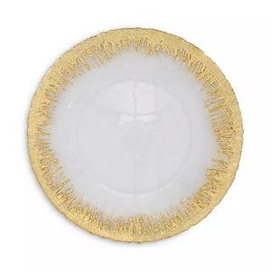Rufolo Glass Gold, Gold Brushstroke Charger