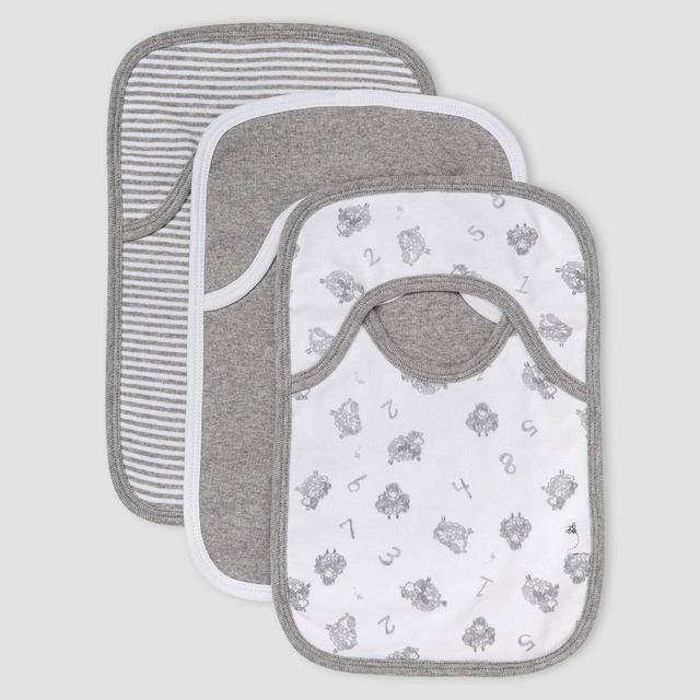 Burt''s Bees Baby® Set of 3 Counting Sheep Bibs - White
