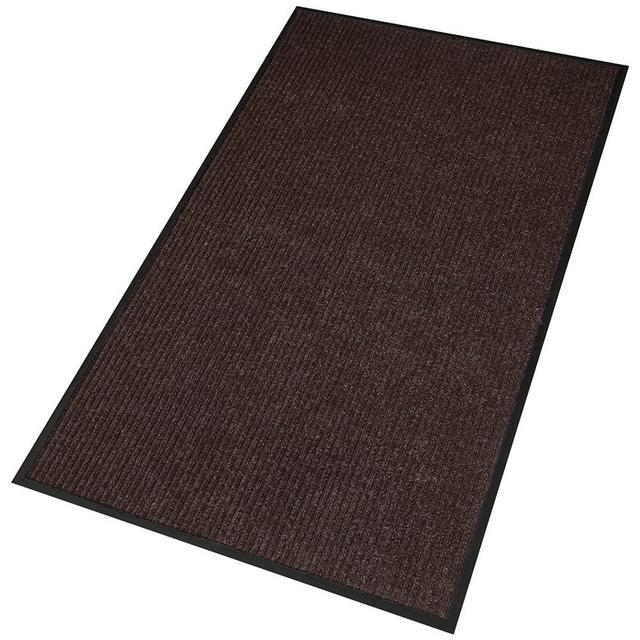 Low Profile Rubber Door Mat, 60x35inch, Heavy Duty, Entrance Doormat, Indoor and Outdoor, Waterproof, Easy Clean Shoe Scraper, Home Rug Welcome Mats for Entryway, Patio, Porch, Brown
