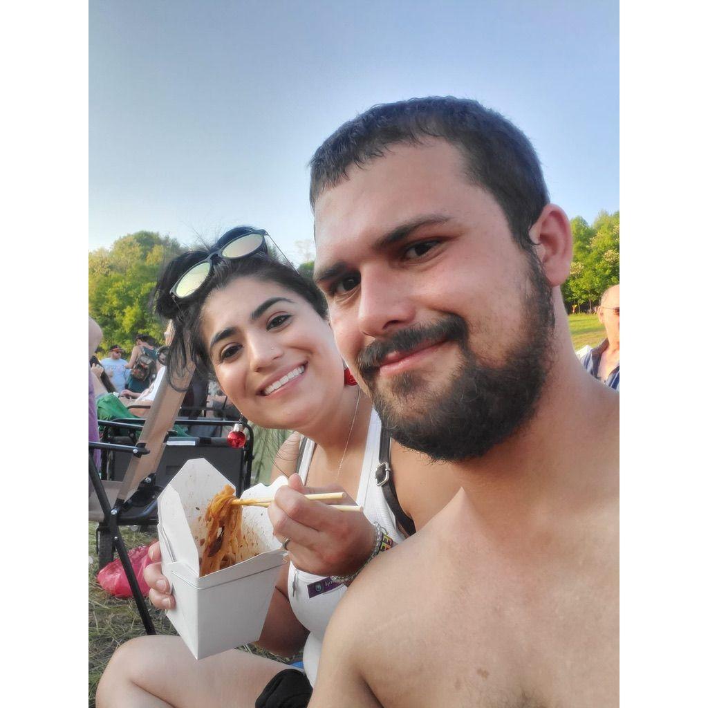 Hector took Adrianna to her first music festival to see Pigeons Playing Ping Pong!