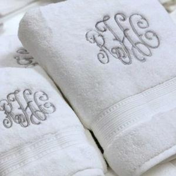 Premium Supima Cotton 6-Piece Bath Towel Set with Monogram