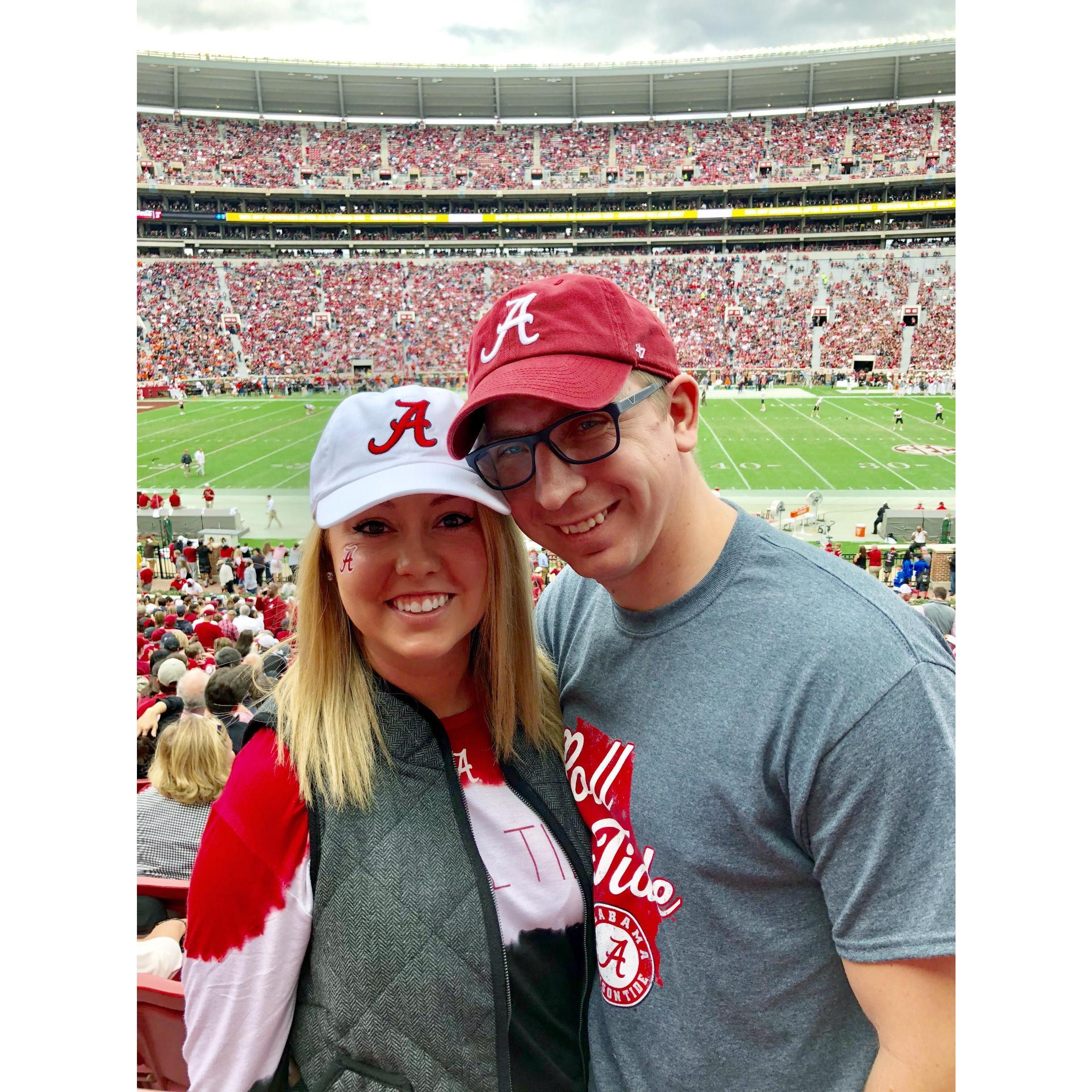SURPRISE Christmas gift for Dustin! First trip to Bryant-Denny Stadium to see the Crimson Tide play!