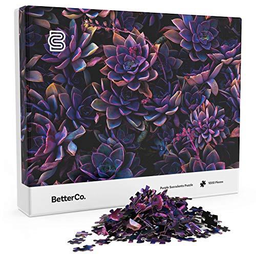 Purple Succulents 1000 Piece Jigsaw Puzzle - Challenge Yourself with 1000 Piece Puzzles for Adults, Teens, and Kids (Purple Succulents)