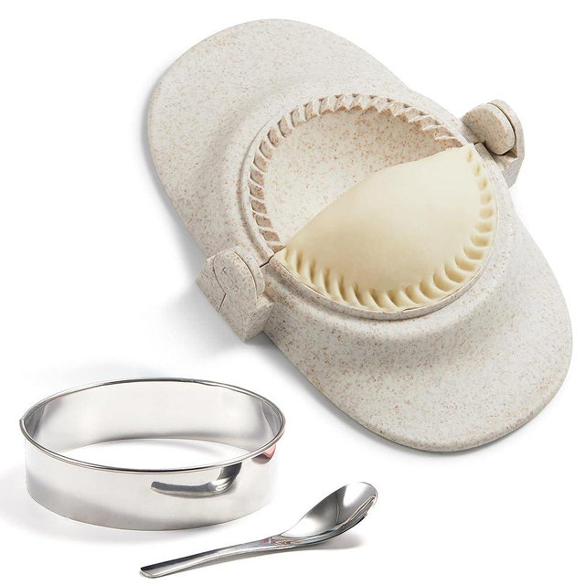 MUMSUNG Empanada Maker Press, 5 Inch Extra Large Dumpling Maker Set with Dough Cutter, Dumpling Mold Set for Pierogi, Pastelitos, Calzone, Turnovers, Chinese Dumpling 5"