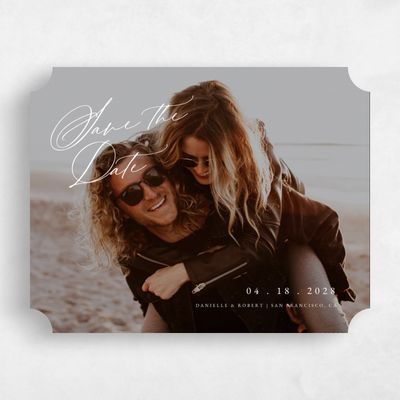 White Ticket Wedding Save the Date - Mesilla Photo