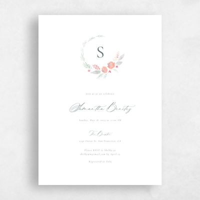 White Wedding Wedding Shower Invitation - Arlington