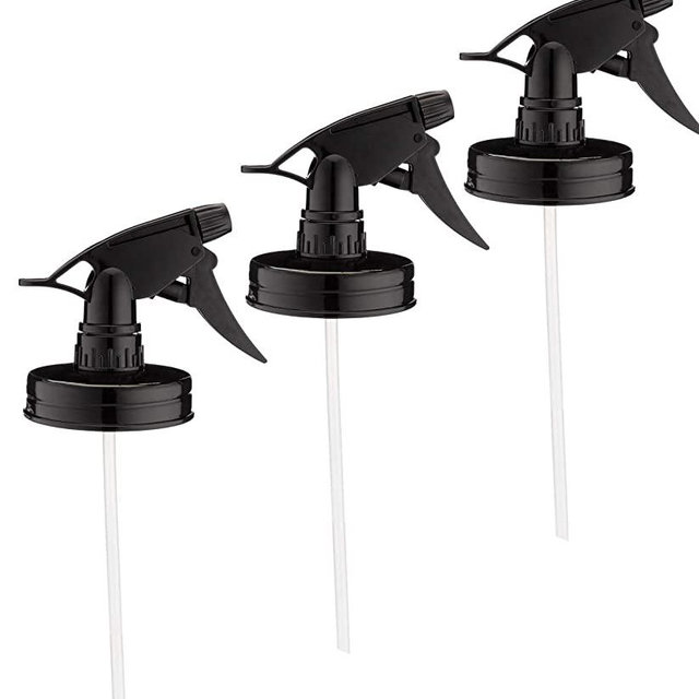Jarmazing Products Mason Jar Sprayer Lids – Black – 3 pack – with powerful sprayers – fits all Regular Mouth Jars