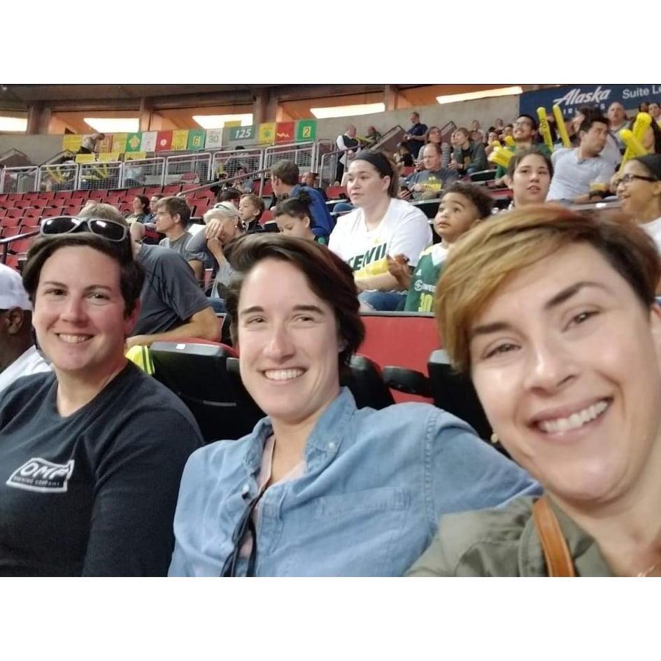 Our first Seattle Storm game together. We were just trying to make new friends. I promise this was not a date. *see aunt Sarah on right* - early Sept. 2018