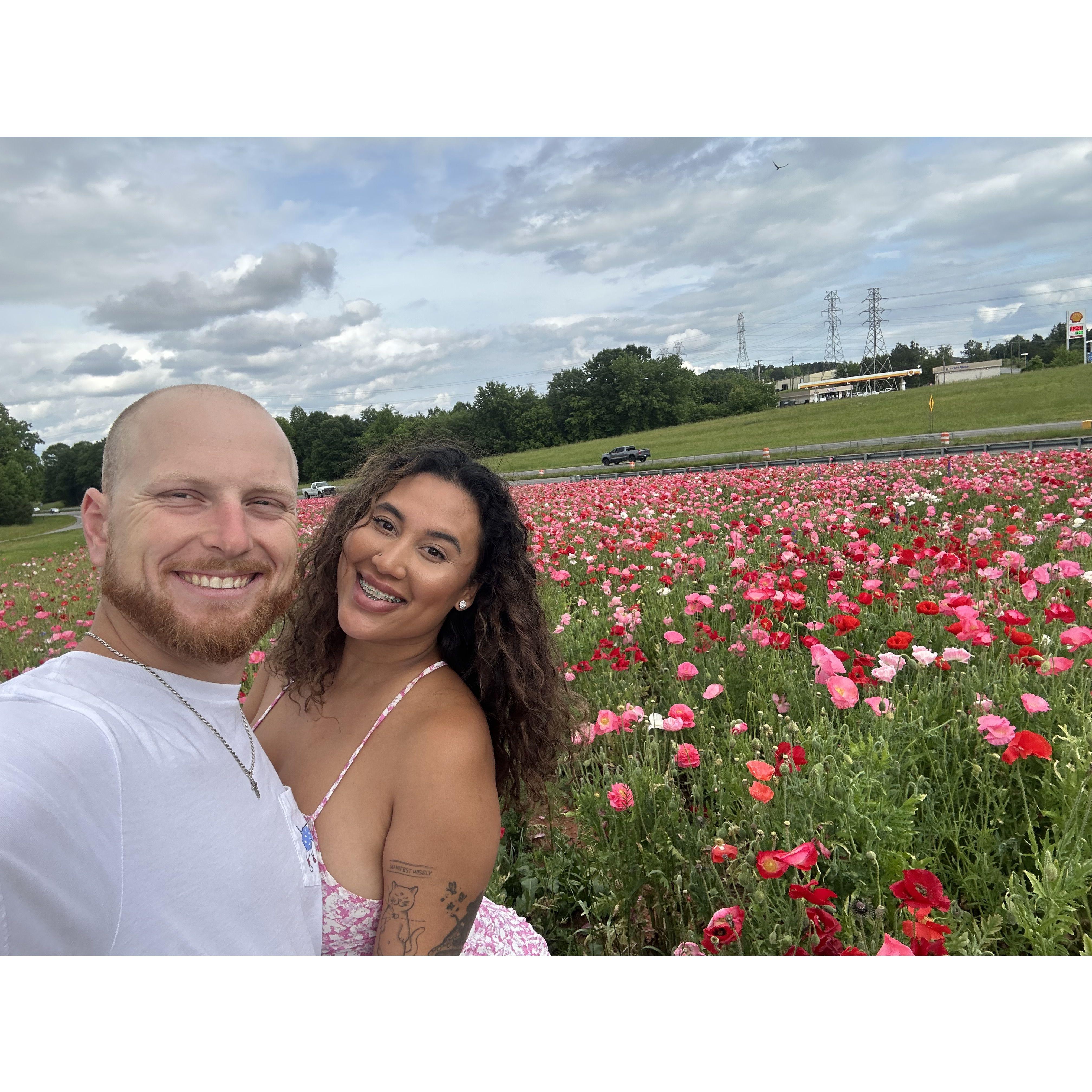 On the way to our proposal there were these beautiful flower fields on the side of the highway that we stopped at.