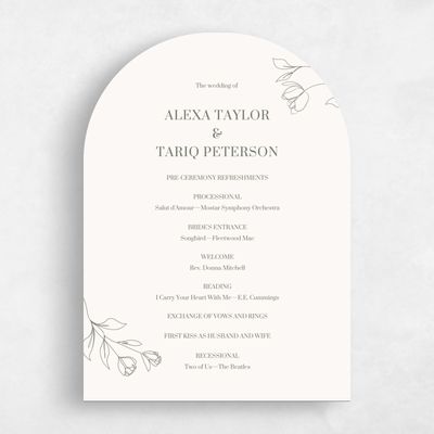 White Arch Wedding Program - Maywood