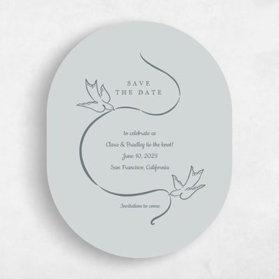 Blue Sage Mist Wedding Save the Date - Camarine Portrait